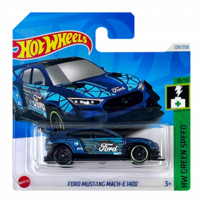 Машинка Базовая Hot Wheels Ford Mustang Mach-E 1400 Treasure Hunts Green Speed 1:64 HTF20 Blue