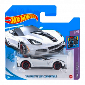 Машинка Базова Hot Wheels '19 Corvette ZR1 Convertible Torque 1:64 GRY03 White - Retromagaz