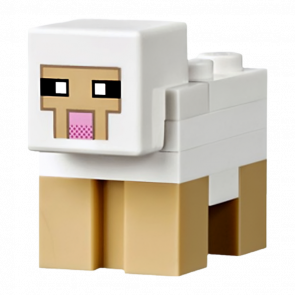 Фигурка Lego Minecraft Sheep White Brick 2 x 2 on Back Built Games minesheep01 Б/У