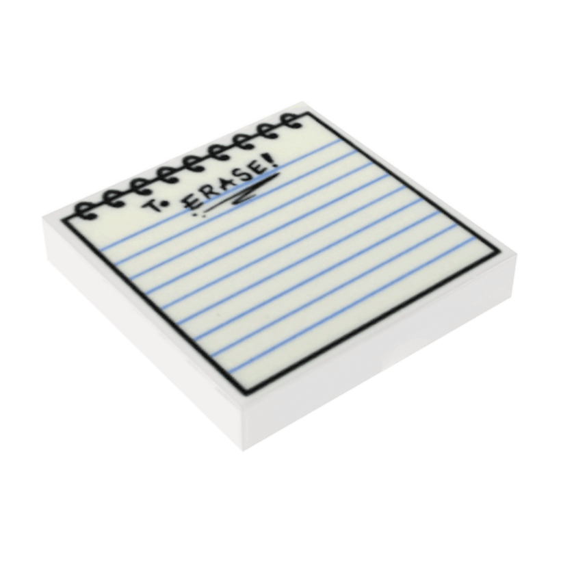Плитка Lego Декоративна Groove with Spiral Ruled Notepad with 'To ERASE!' 2 x 2 3068bpb1042 6177223 White Б/У - Retromagaz