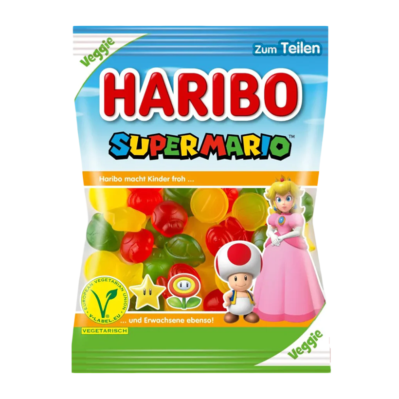 Цукерки Жувальні Haribo Super Mario Princess Peach Vegetarian Veggie - Retromagaz