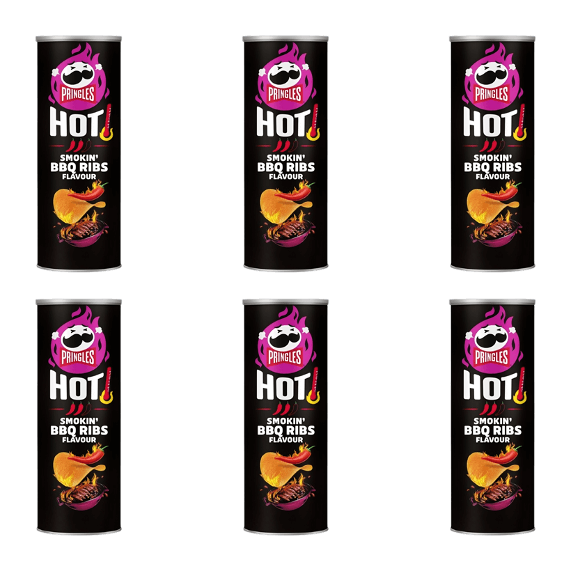 Набор Чипсы 6шт Pringles Hot Smokin' BBQ RIBS Flavour 160g - Retromagaz