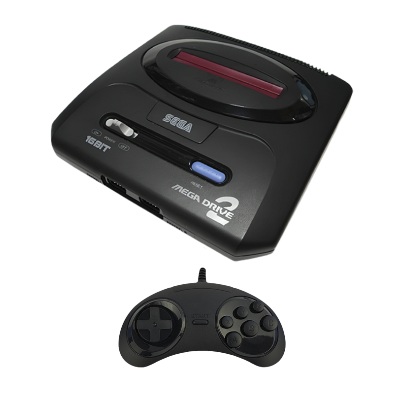 Набір Консоль Sega Mega Drive 2 HAA-2502 Japan Asia Black Б/У  + Геймпад Дротовий RMC MDSJ-6000 Новий - Retromagaz