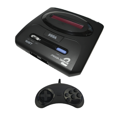 Набір Консоль Sega Mega Drive 2 HAA-2502 Black Б/У  + Геймпад Дротовий RMC MD Новий - Retromagaz
