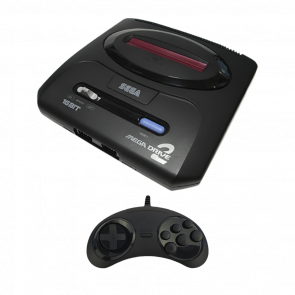 Набор Консоль Sega Mega Drive 2 HAA-2502 Black Б/У  + Геймпад Проводной RMC MD Новый - Retromagaz
