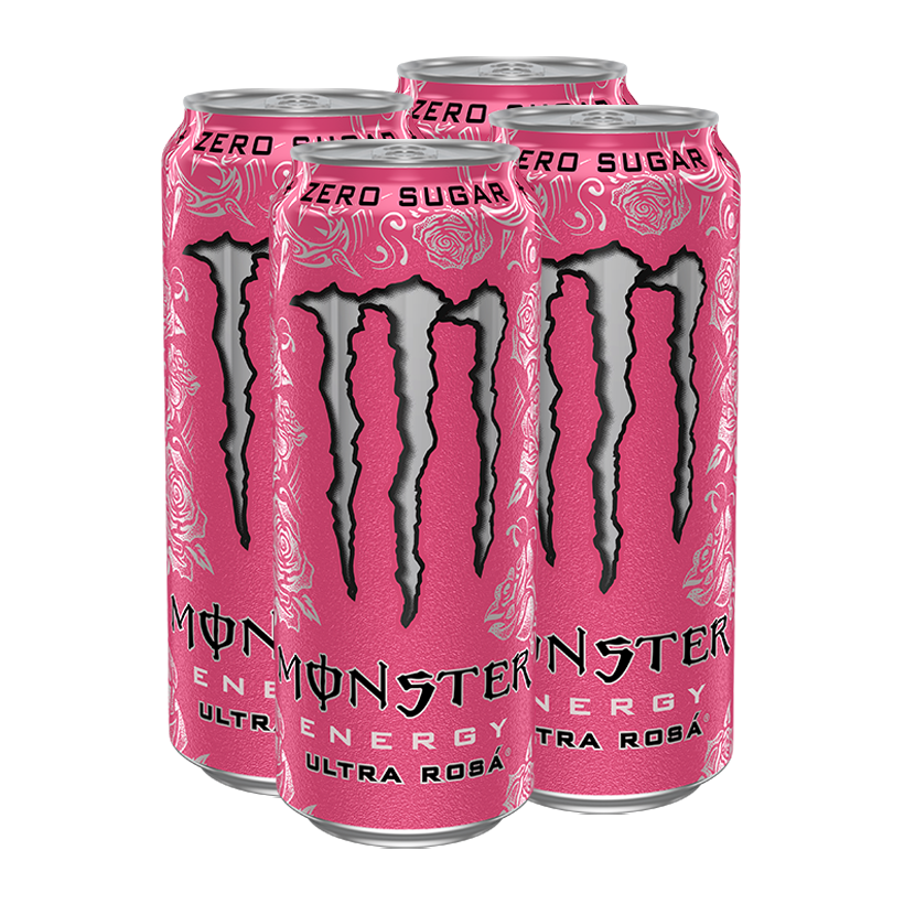 Набор Напиток Энергетический 4шт Monster Energy Ultra Rosa Zero Sugar 500ml - Retromagaz