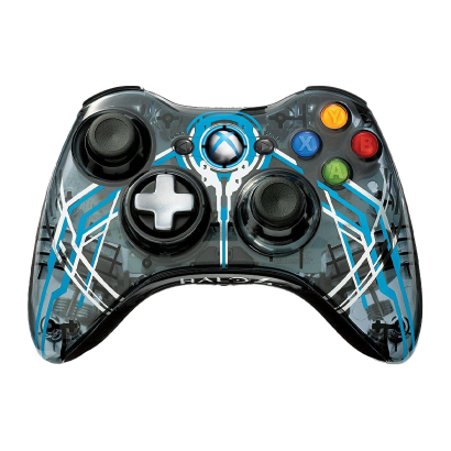 Геймпад Бездротовий Microsoft Xbox 360 Halo Limited Edition Black Б/У - Retromagaz