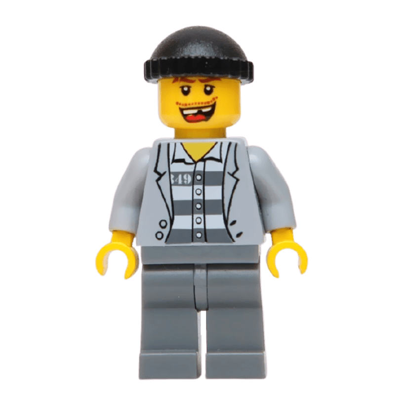 Фігурка Lego Police 973pb0798 Prisoner Jacket over Prison Stripes City cty0299 Б/У - Retromagaz