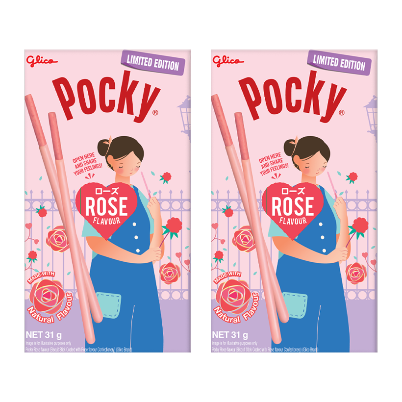 Набор Палочки 2шт Glico Pocky Rose с Розой 31g - Retromagaz
