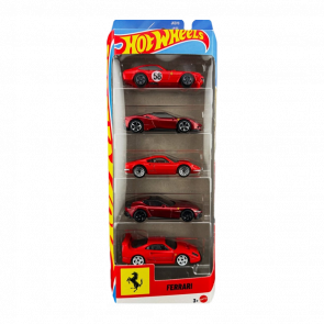 Машинка Базова 5шт Hot Wheels Ferrari 5-Pack 1:64 JKG16 JLN12 Black - Retromagaz
