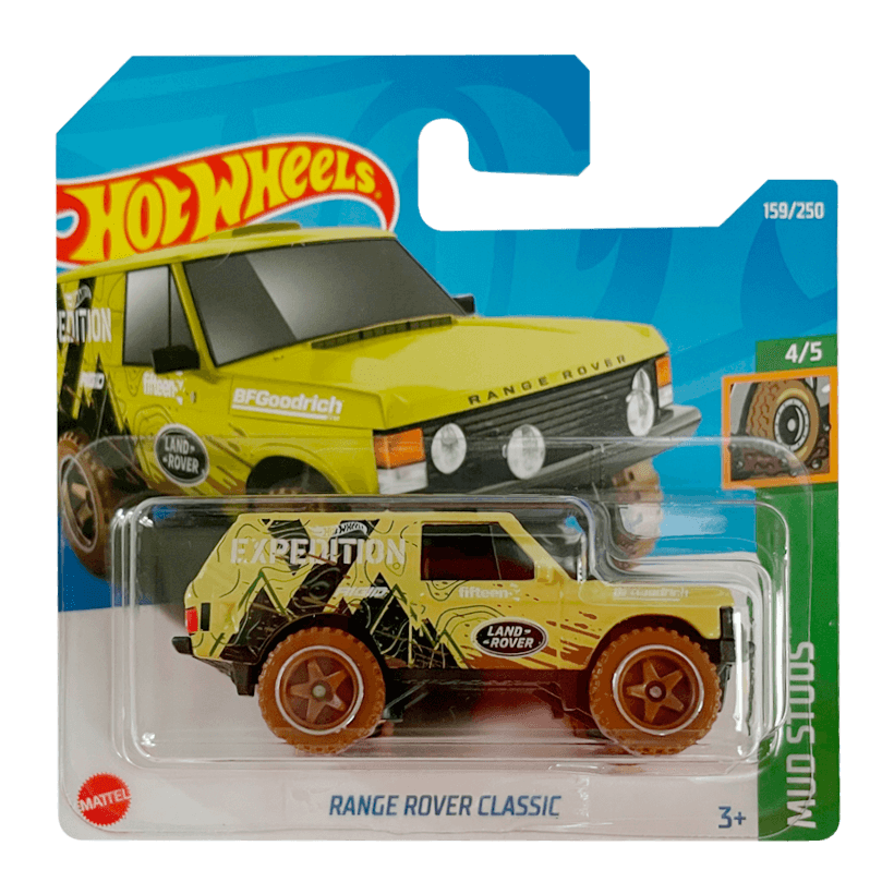Машинка Базовая Hot Wheels Range Rover Classic Mud Studs 1:64 HCX52 Tan - Retromagaz