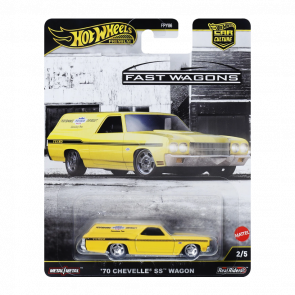 Машинка Premium Hot Wheels '70 Chevy Chevelle SS Wagon Fast Wagons 1:64 JBK67 Yellow - Retromagaz