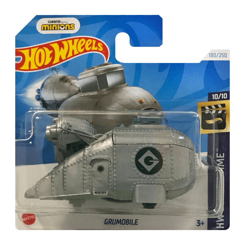 Машинка Базова Hot Wheels Grumobile Minions Despicable Me Screen Time 1:64 HTB39 Silver - Retromagaz