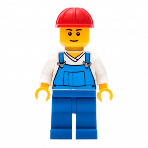 Фигурка Lego City People 973pb0649 Overalls Blue over V-Neck Shirt cty0340 Б/У Нормальный