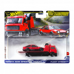 Машинка Premium 2шт Hot Wheels Toyota AE86 Sprinter Trueno та Fleet Street Team Transport 1:64 JBM40 Red - Retromagaz