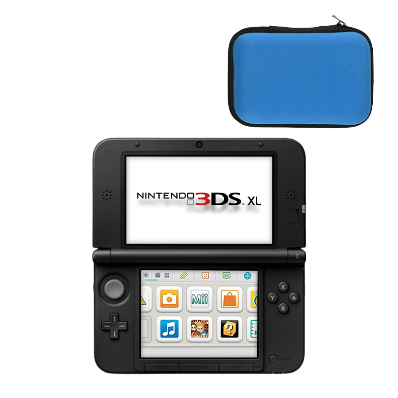 Набор Консоль Nintendo 3DS XL Модифицированная 32GB Red Black + 10 Встроенных Игр Б/У  + Чехол Твердый RMC Blue Новый - Retromagaz