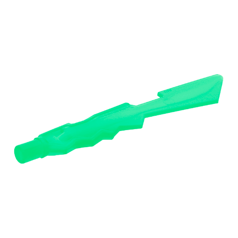 Зброя 4шт Lego Меч Jagged Edges with Marbled White Pattern 11439pb01 21548pb01 6116913 Trans-Bright Green Б/У - Retromagaz