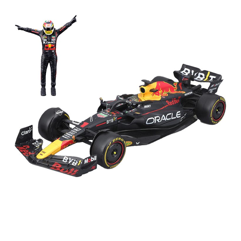 Машинка Bburago з Фігуркою Red Bull Racing RB19 Max Verstappen Sergio Perez 1:24 18-28036 Black - Retromagaz