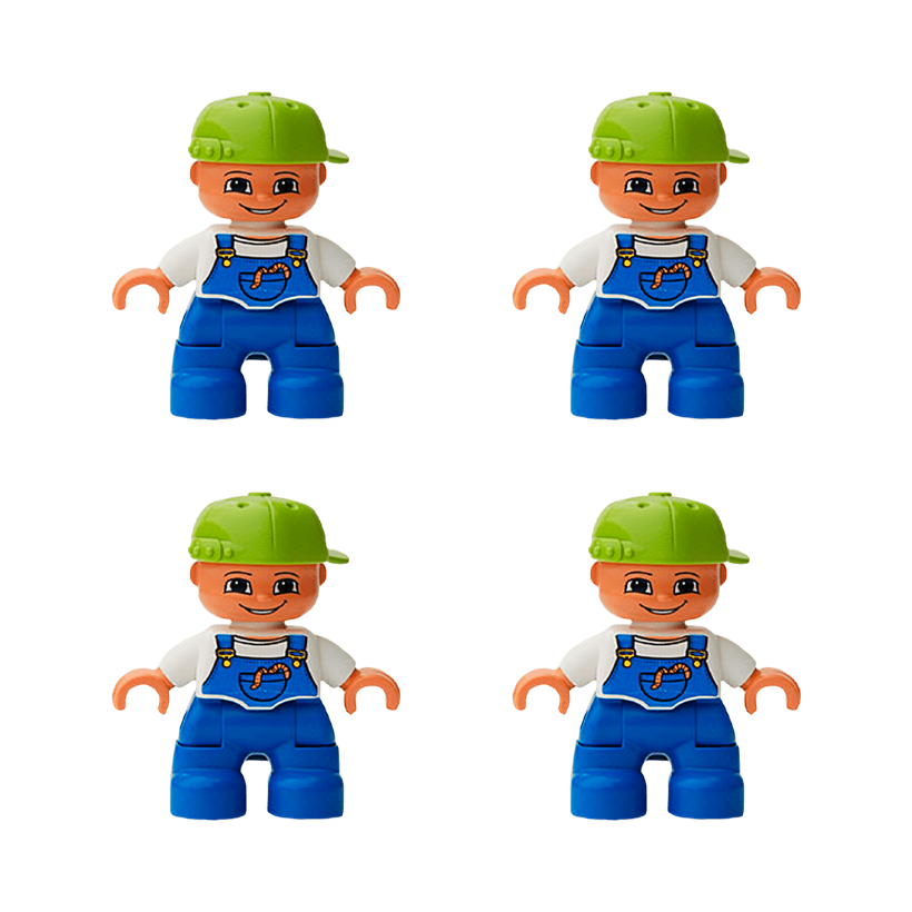 Фігурка 4шт Lego Boy Blue Legs White Top Duplo 47205pb002 Б/У - Retromagaz