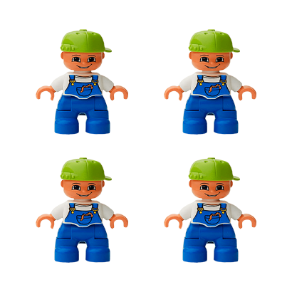 Фігурка Lego Boy Blue Legs White Top Duplo 47205pb002 4шт Б/У - Retromagaz