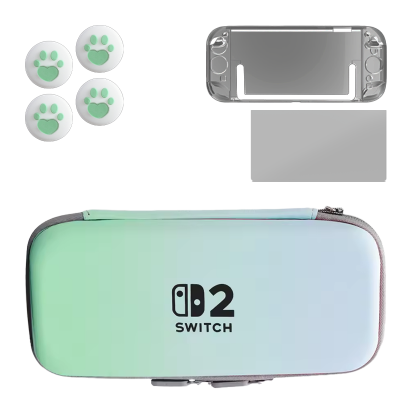 Набор RMC Switch 2 Аксессуары Чехол Твердый + Чехол Силиконовый + Защитное Стекло + Накладки на Стики Новый - Retromagaz