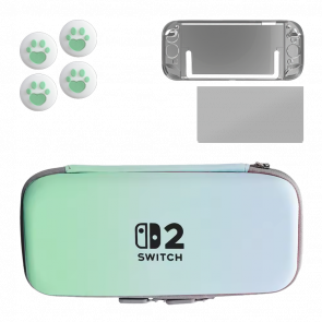 Набор RMC Switch 2 Аксессуары Чехол Твердый + Чехол Силиконовый + Защитное Стекло + Накладки на Стики Новый Набор RMC Switch 2 Аксессуары Чехол Твердый + Чехол Силиконовый + Защитное Стекло + Накладки на Стики Новый - Retromagaz