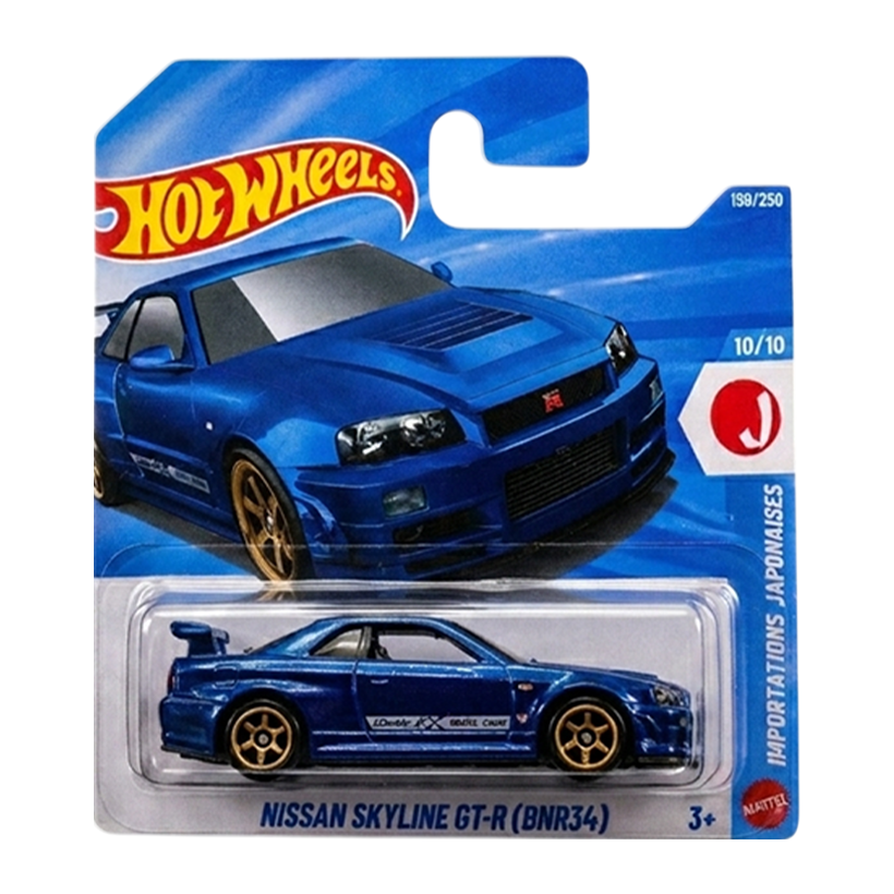 Машинка Базова Hot Wheels Skyline GT-R (BNR34) Nissan 1:64 JJK35 Blue - Retromagaz