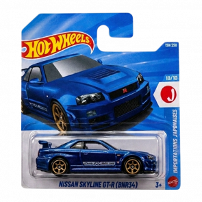 Машинка Базова Hot Wheels Skyline GT-R (BNR34) Nissan 1:64 JJK34 Blue - Retromagaz