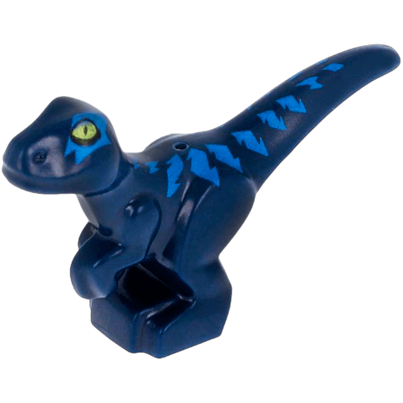Фігурка Lego Динозавр Baby Standing with Blue Markings and Yellow Eyes Animals 37829pb03 6256452 Dark Blue Б/У - Retromagaz