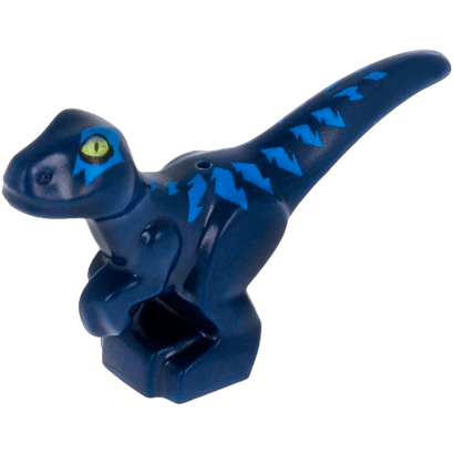 Фігурка Lego Динозавр Baby Standing with Blue Markings and Yellow Eyes Animals 37829pb03 6256452 Dark Blue Б/У - Retromagaz