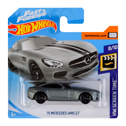 Машинка Базова Hot Wheels Fast & Furious '15 Mercedes-AMG GT Screen Time 1:64 FYC95 Metallic Silver - Retromagaz