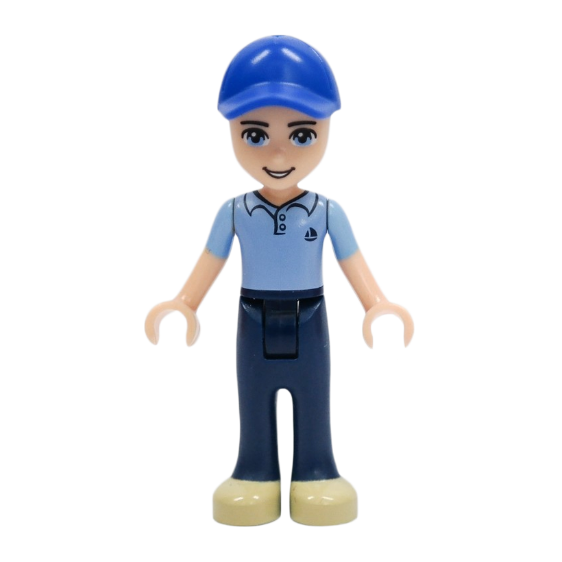 Фігурка Lego Boy Andrew Dark Blue Trousers Medium Blue Polo Shirt Friends frnd066 1 Б/У - Retromagaz