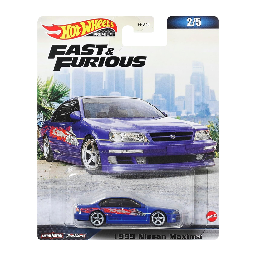 Машинка Premium Hot Wheels 1999 Nissan Maxima Fast & Furious 1:64 HNW46/HKD23 Dark Blue - Retromagaz