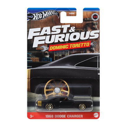 Тематична Машинка Hot Wheels 1968 Dodge Charger Dominic Toretto Fast & Furious 1:64 HNR88/HRW50 Black - Retromagaz