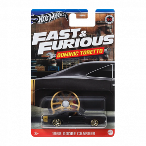 Тематична Машинка Hot Wheels 1968 Dodge Charger Dominic Toretto Fast & Furious 1:64 HNR88/HRW50 Black - Retromagaz