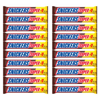 Набір Батончик Snickers Super з Арахісом у Молочному Шоколаді 112,5g 20шт - Retromagaz