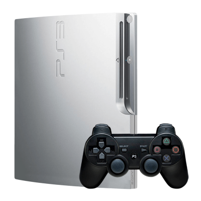 Набор Консоль Sony PlayStation 3 Slim 500GB Silver Б/У  + Геймпад Беспроводной RMC Black Новый - Retromagaz