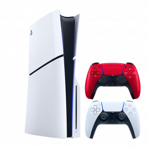 Набір Консоль Sony PlayStation 5 Slim Blu-ray 1TB White Новий + Геймпад Бездротовий DualSense Volcanic Red - Retromagaz