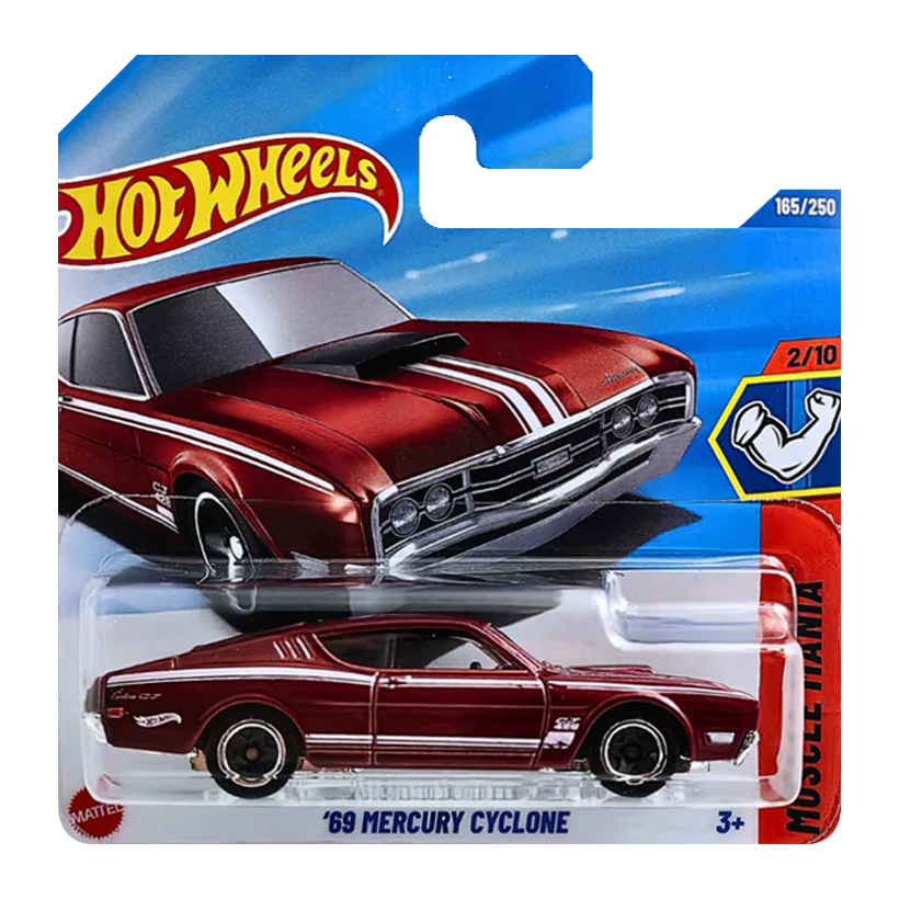 Машинка Базова Hot Wheels '69 Mercury Cyclone Muscle Mania 1:64 HYY61 Red - Retromagaz