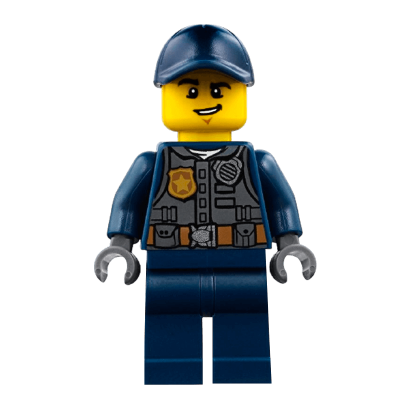 Фігурка Lego Police 973pb2857 Officer with Dark Bluish Gray Vest City cty0734 Б/У - Retromagaz