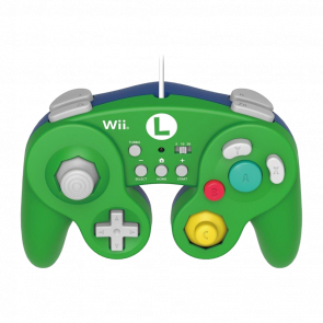 Геймпад Проводной Hori Wii WIU-075/076 Gamecube Controller Luigi Green 1m Б/У