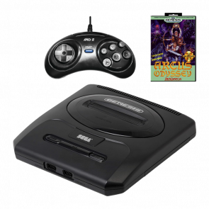 Набір Консоль Sega Mega Drive 2 USA Black Б/У Хороший  + Гра Arcus Odyssey Англійська Версія + Геймпад Дротовий RMC MD2 16 Bit Новий