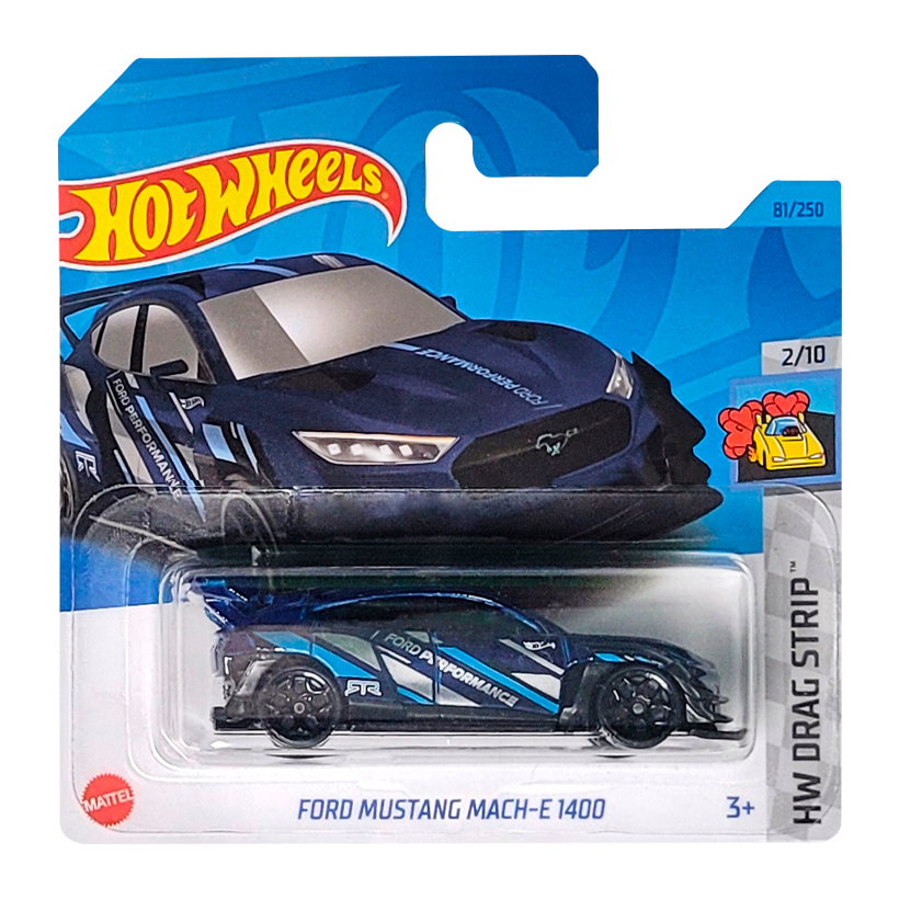 Машинка Базовая Hot Wheels Ford Mustang Mach-E 1400 Drag Strip 1:64 HKH29 Dark Blue - Retromagaz