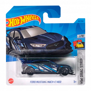 Машинка Базовая Hot Wheels Ford Mustang Mach-E 1400 Drag Strip 1:64 HKH29 Dark Blue - Retromagaz