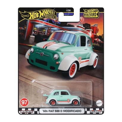 Машинка Premium Hot Wheels '60s Fiat 500 D Modificado Boulevard 1:64 HRT65 Green - Retromagaz