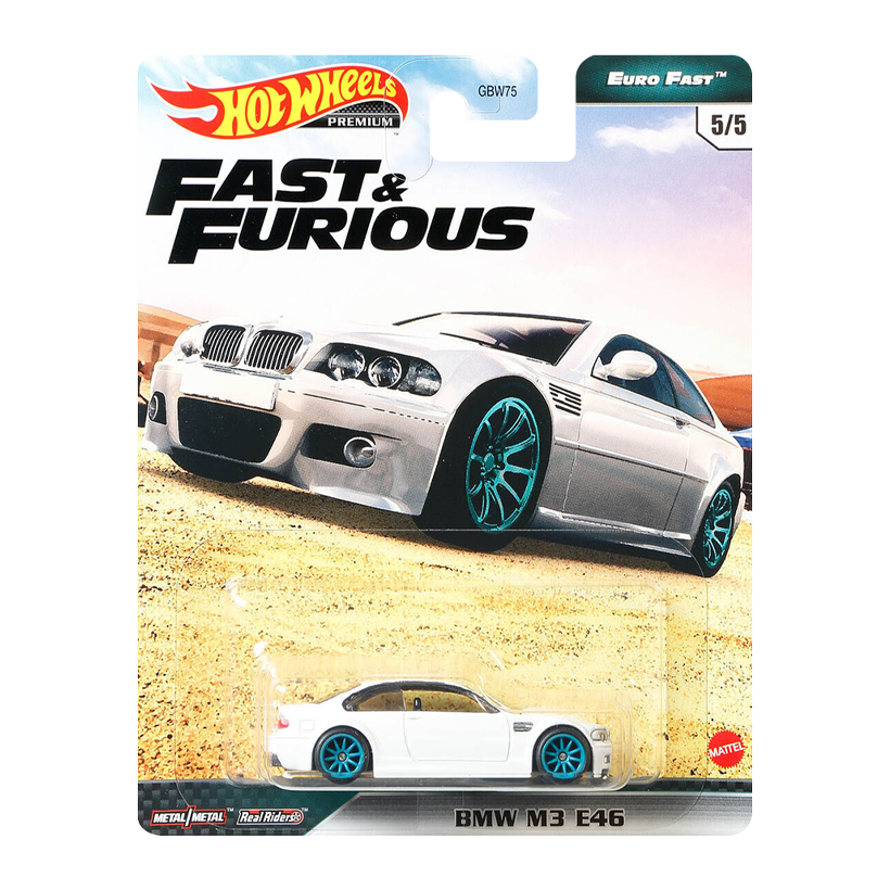 Машинка Premium Hot Wheels BMW M3 E46 Fast & Furious 1:64 GPK52 White - Retromagaz