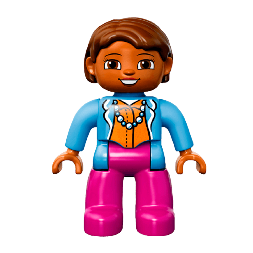 Фігурка Lego Girl Magenta Legs Medium Blue Top Duplo 47394pb190 Б/У - Retromagaz