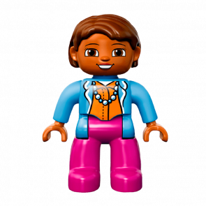 Фігурка Lego Girl Magenta Legs Medium Blue Top Duplo 47394pb190 Б/У - Retromagaz