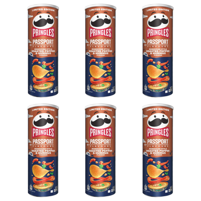 Чипси 6шт Pringles Passport Flavours Moroccan Style Roasted Pepper & Hummus 165g - Retromagaz