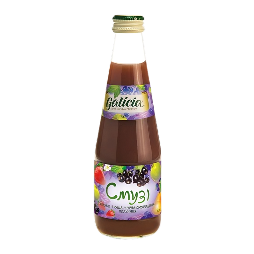 Смузи Galicia Яблоко-Груша-Черная Смородина Стекло 300ml - Retromagaz